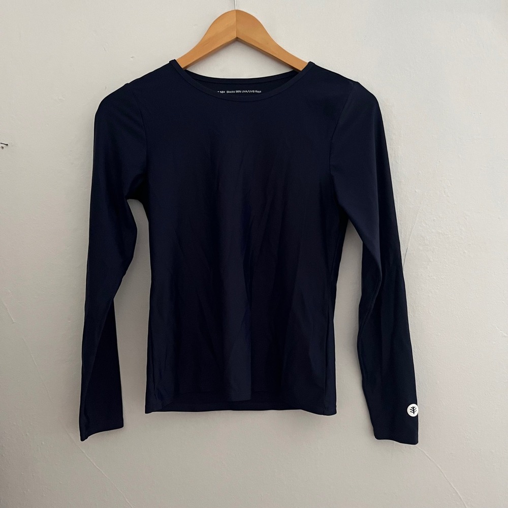 Coolibar UPF 50+ Sun Protection Women's Palmeto L/S Swim Shirt Navy Blue XS